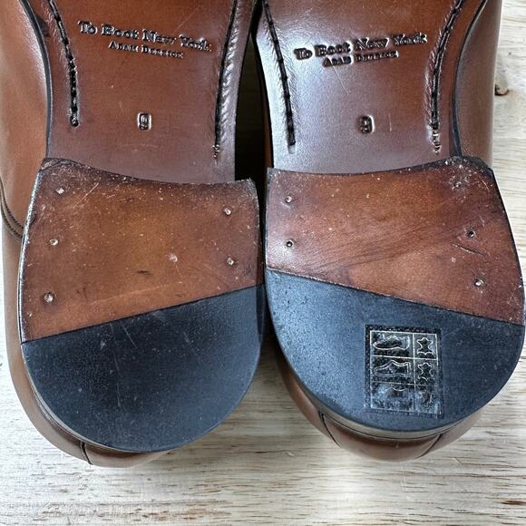 To Boot New York Brandon II Cognac Calf Cap Toe Men's Oxford Size 9 EUC - Picture 9 of 10
